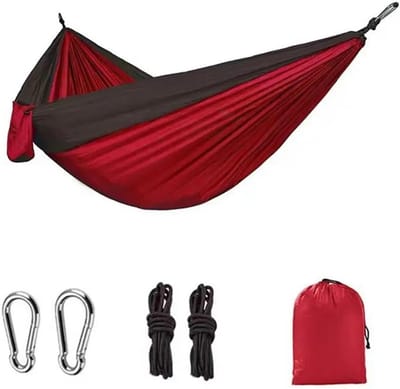 Campinghangmat Lichtgewicht - Draagbare Hangmat - Buiten Ontspannen - Sterk Draagvermogen - 270x140 cm - Rood