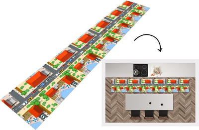 Keukenloper - Loper keuken - Auto - Patronen - Wegen - Steden - 300x50 cm - Keukenloper vinyl