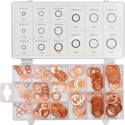 Yato - Set van Koperen Ringen - 150 Stuks - Verschillende Maten