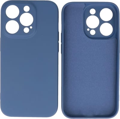 Hoesje Geschikt voor iPhone 14 Pro - 2.0mm Dikke Fashion Telefoonhoesje Backcover - Navy