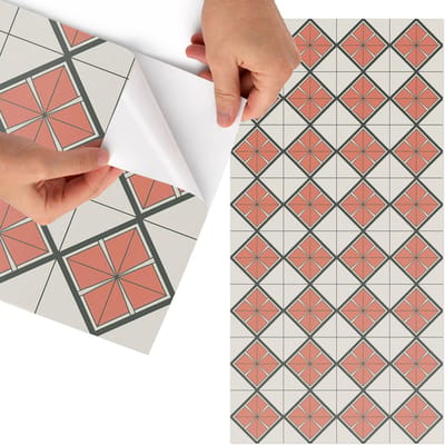 Tulup Meubelfolie - Schaakbord van tegels Meubel Wrap Folie - 75x150 cm - Oranje Meubelfolie - Wrapfolie Keuken - Geometrische Meubelfolie - Decoratiefolie - Tafeldecoratie - Achtergronden en patronen