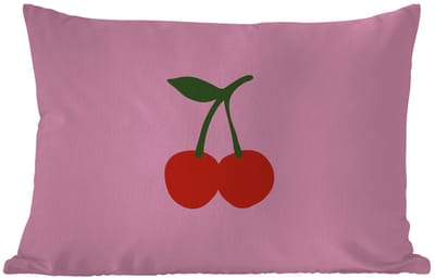 Buitenkussens - Tuin - Kersen - Roze - Illustratie - 50x30 cm