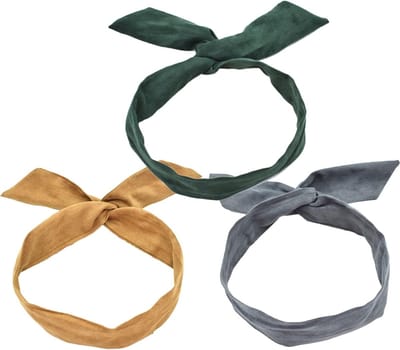 Set van 3 Retro Haarbanden voor Vrouwen met Strik - Buigzame en Flexibele Haaraccessoires voor Dames en Meisjes