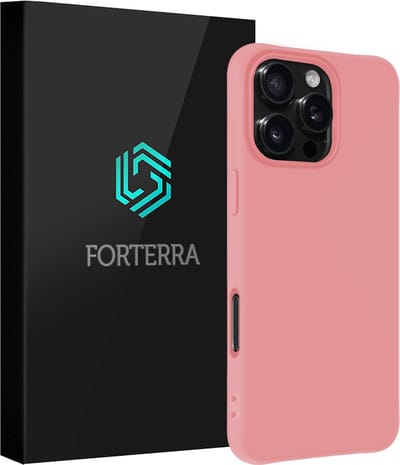 Hoesje Geschikt voor Apple iPhone 16 Pro - Sterk & Shockproof - Siliconen Case - Hoes Cover - Lichtroze