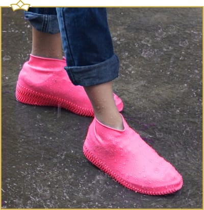 ATTREZZO® Siliconen regen overschoen – duurzaam - waterdicht en anti slip – Roze - maat 36-38