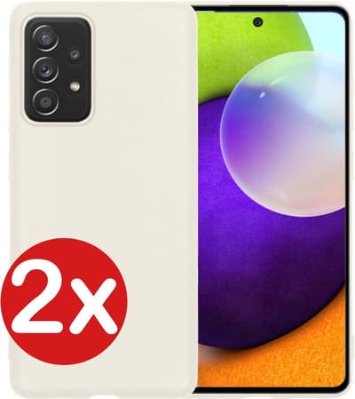 Hoesje - 2 Stuks - Geschikt voor Samsung Galaxy A52 - Sterk & Shockproof - Telefoonhoes - Back Cover - Case Siliconen - Telefoon Hoes - Wit