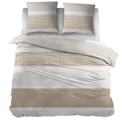 Snoozing Kristien Dekbedovertrek - Tweepersoons - 200x200/220 cm - Beige