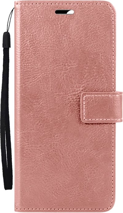 Hoesje Met Pasjeshouder - Geschikt voor Apple iPhone 16 - Luxe Bookcase Portemonee - Flip Case - Kunstleer Book Case - Flipcase - Book Cover - Walletcase - Portemonneehoes - Rosé goud