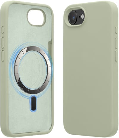 kwmobile telefoonhoesje geschikt voor Apple iPhone 17e / iPhone 16e - Hoesje met magneet compatibel met MagSafe - Smartphone case in grijsgroen