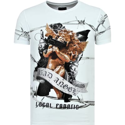 Bad Angel - Coole T shirt Heren - 6318W - Wit