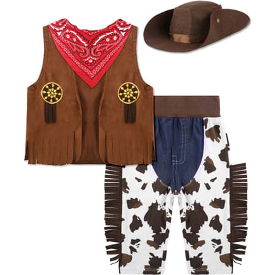 Jongens Cowboy Kostuum Kinderen Western Cowboy Kostuums Purim Cosplay Halloween Evenement Verkleedfeest Podium Optreden Outfits 12-18 Months&Cowboy brown