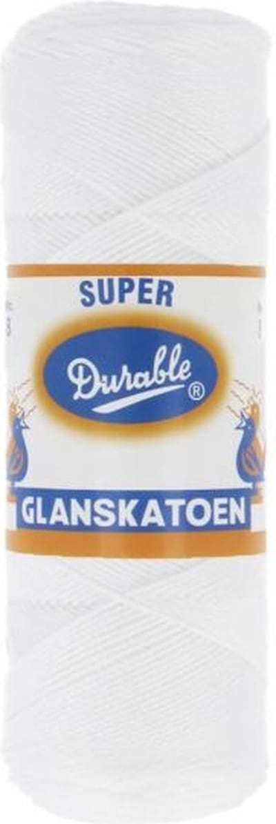 Durable Glanskatoen Wit- Nr. 10 - Geschikt voor Brei en Haaknaalden nummer - 2.5 - 3.0