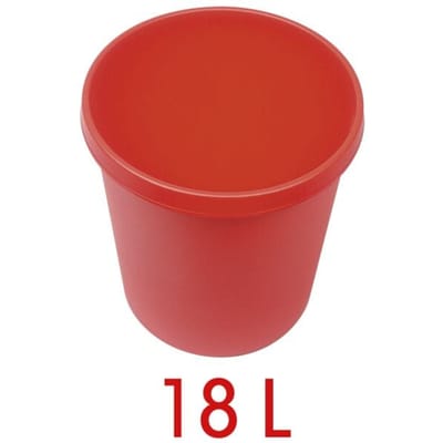 HELIT Afvalbak - 18 liter - Kunststof - Rood - dxh 310x320 mm