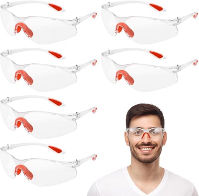 6 Stuks Veiligheidsbrillen Beschermend Transparant voor Werk en Hobby