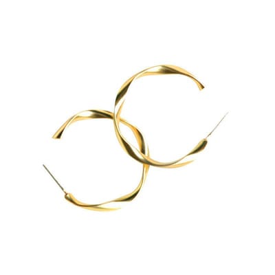 Gading® Dames Krul oorringen ronde staal buis goudkleurig - 30mm - 3mm - zilver 925