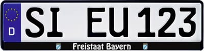 HP Autozubehör Freistaat Bayern Kentekenhouder Zwart (l x b x h) 13.5 x 53 x 1.5 cm