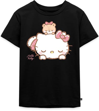 Hello Kitty Met Teddy Op Haar Rug Premium T Shirt Kinderen