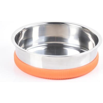 Roestvrijstalen Voerbak voor Huisdieren Antislip Hond Voerbak Kat Drinkbak Siliconen Antislip Bodem Kleine Hondenschaal Anti-omval gray