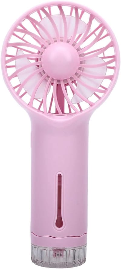 Handventilator Mistspray - Draagbare Koeler - Persoonlijke Verkoeling - 3 Snelheden Instelbaar - 17.5 cm Hoogte - Licht Paars