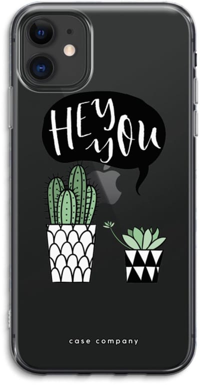 Case Company® - Hoesje geschikt voor iPhone 11 hoesje - Hey you cactus - Soft Cover Telefoonhoesje - Bescherming aan alle Kanten en Schermrand