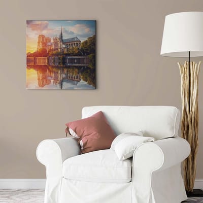 Canvas print DD123288 Notre Dame A.S. Création 0,5 x 0,5 m Kleurrijk Kantoor Hal/Gang Keuken Slaapkamer Woonkamer