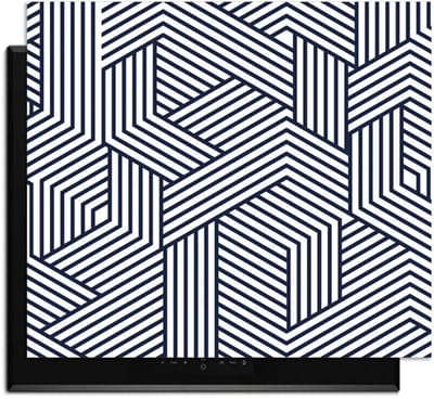 KitchenArt - Linear Labyrinth – Inductie Beschermer - 52x35 cm - Kookplaat Beschermer - Luxe Afdekplaat Inductieplaat - Anti-slip & Oprolbaar - Beschermmat Inductiekookplaat
