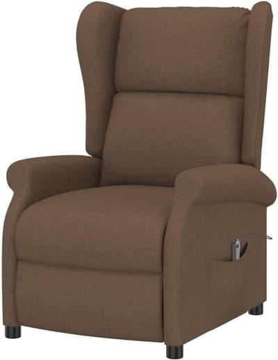 vidaXL Armchair adjustable electric fabric brown