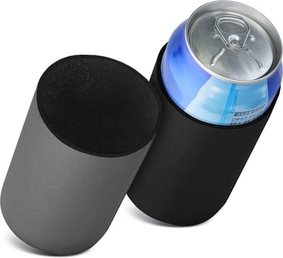 kwmobile 2x 500ml Can blikjeskoeler - Voor bier- en frisdrankblikjes - Koeler voor drankblikjes in zwart / grijs -