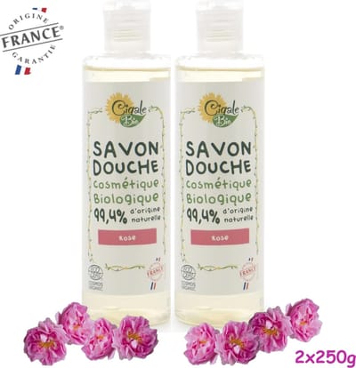 Cigale Bio AKTIE voordeel pakket. Biologische rozen douchegel 2x250ml. Zonder conserveermiddel - kleur