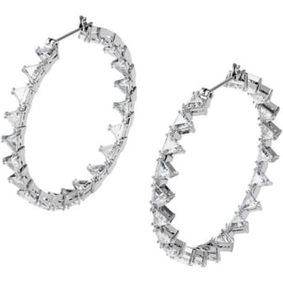 Swarovski Millenia Driehoek Geslepen Diamant Oorbellen Hoepel Oorbellen Dames Oorbellen Zilver 5602230 Box (Random Color) white