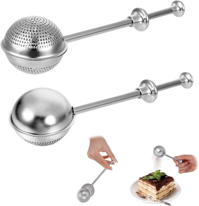 Theezeefjes voor Losse Thee - 2 Stuks RVS Thee Infuser met Volle Gaten, Ideaal voor Thuis, Kantoor en Reizen, 5 x 18 cm