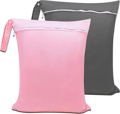 Set van 2 Waterdichte Waszakken voor Reizen, Herbruikbaar met Ritssluiting en Handvat, Ideaal voor Zwemmen en Sportactiviteiten, 48 x 38 cm