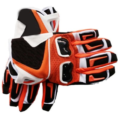 K fietsrijder off-road motorfiets mountainbike uitrusting slijtbestendig lange vinger ademend leer handschoenen M oranje