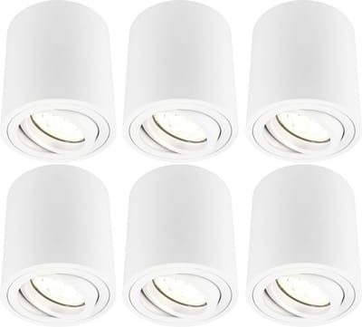 Ledvion - 6X LED Opbouwspot - Dimbaar - 5W - 2700K - Wit