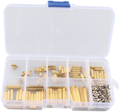 Dailygoods - 270 stks M2 Mannelijke naar Vrouwelijke Schroefmoer Set - Perfect voor Elektronica - Assortiment met Messing Afstandhouders