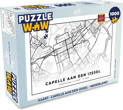 Puzzel Kaart - Capelle aan den IJssel - Nederland - Legpuzzel - Puzzel 1000 stukjes volwassenen