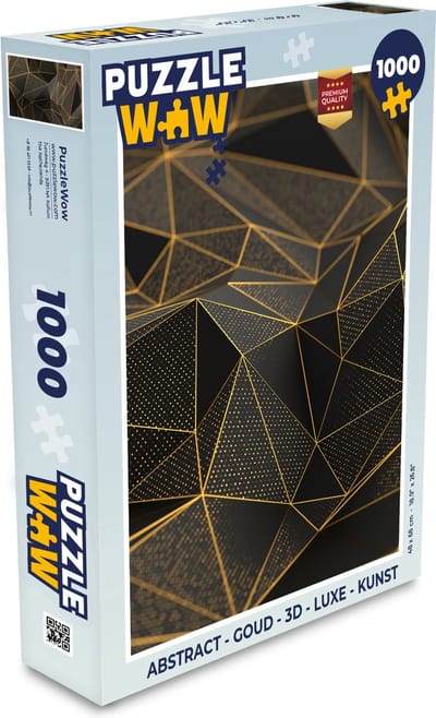 Puzzel Abstract - Goud - 3D - Luxe - Kunst - Legpuzzel - Puzzel 1000 stukjes volwassenen
