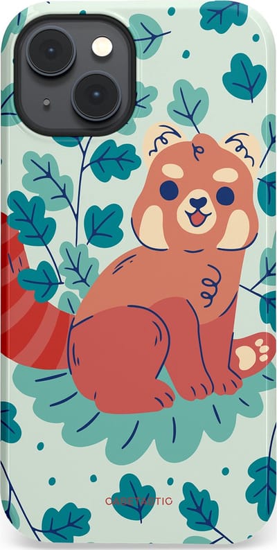 Casetastic Hoesje Geschikt voor Apple iPhone 14 Magsafe - Stijlvolle Beschermende Duo-layer Case - Rode panda tuin