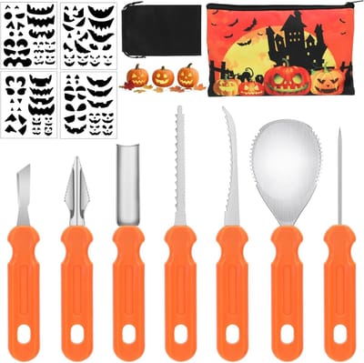 Pompoensnijset 7 Delig - Veilig Gereedschap voor Halloween Pompoen Uitsnijden