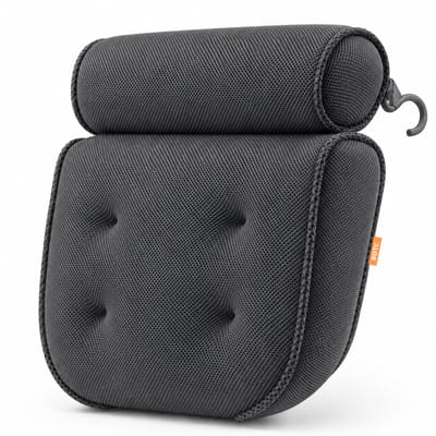 BOTC Badkussen - Anti Slip Zuignappen - Nekkussen bad - Hoofdsteun bad - Ergonomisch nekkussen - Antislip - Zwart