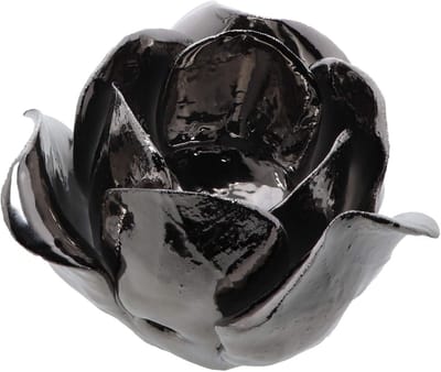 Theelichthouder Bloem - Kaarshouder Votief - Sfeer Creëren - Rozenblaadjes Ontwerp - 175 Inch Diameter - Zilver