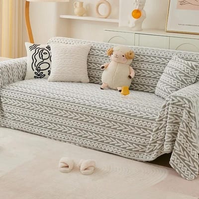 Anti-Kattenkrab Grote Bankhoes Ins Stijl Winter Pluche Bankhanddoek Effen Kleur Volledige Dekking Bankdeken Volledige Hoes 30x50cm pillowcase