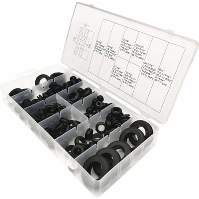 180 stuks rubberen doorvoertules afdichtringen assortiment rubberen ringen voor draden stekkers kabels 180Pcs gray