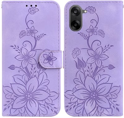 Coverup Hoesje - Geschikt voor OnePlus Nord CE5 Hoesje - Coverup Bloemen Book Case - Paars
