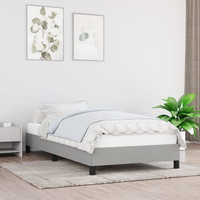 vidaXL - Bedframe - zonder - matras - 90x190 - cm - stof - lichtgrijs
