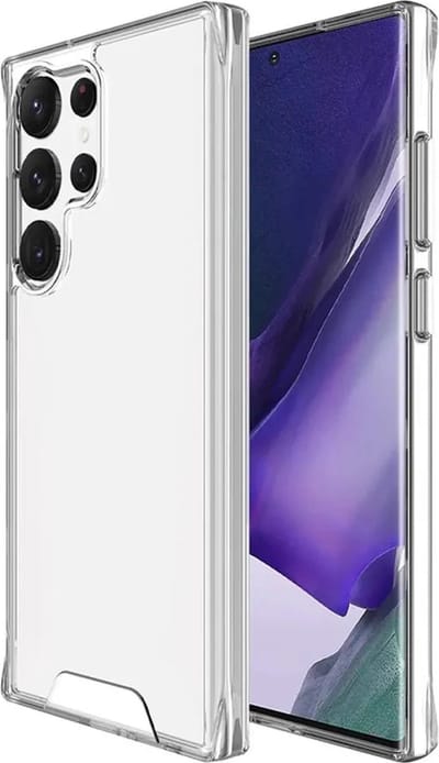 Military Grade Transparant - Bumper HQ Siliconen TPU Cover Geschikt voor: Samsung Galaxy S22 Ultra Hoesje - Crystal Clear Case