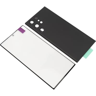 Achterkant Glazen Cover voor Galaxy S22 Ultra 5G Telefoon Achterkant Achtercover Voorzijde Glas Buitenscherm Vervanging white