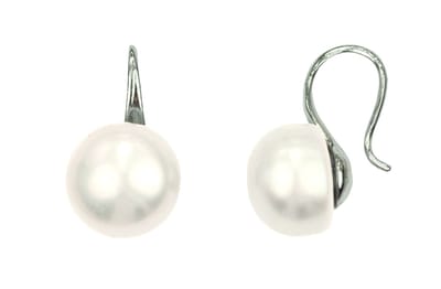 Zoetwater parel oorbellen Leis White - oorhangers - echte parels - wit - zilver - luxe sieraden zakje - parel oorbellen dames