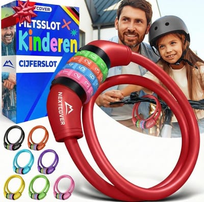 Veilig Cijferslot met 4-Cijferige Code voor Fiets, Step en Loopfiets - Extra Dikke Staalkabel