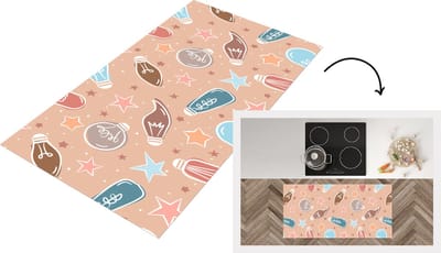 Keukenloper - Loper keuken - Cartoon - Pastel - Patronen - Lamp - 120x60 cm - Keukenloper vinyl